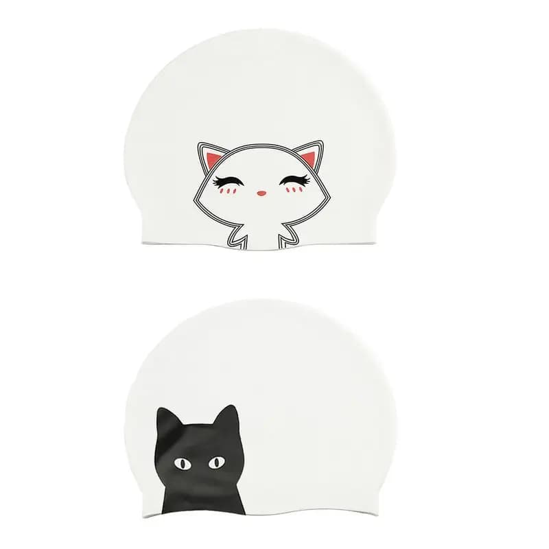 Swimwear for Boys and Girls Ear Protection for Long Hair Silicone Swimwear Nice Printed Cat Swimwear for Cartoons Pool Accessories