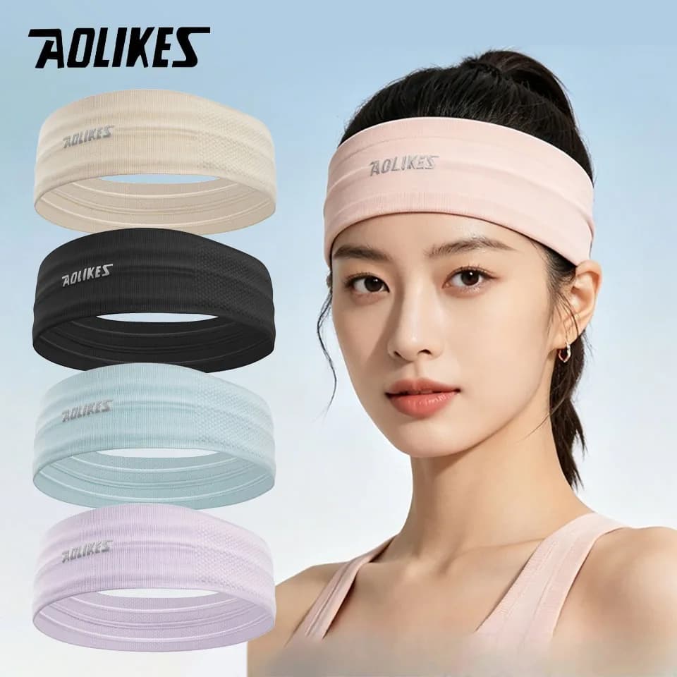 AOLIKES Sweatband for Men and Women Wide Sweat Band Yoga Band No-Slip Workout Headbands Wicks Moisture Headband