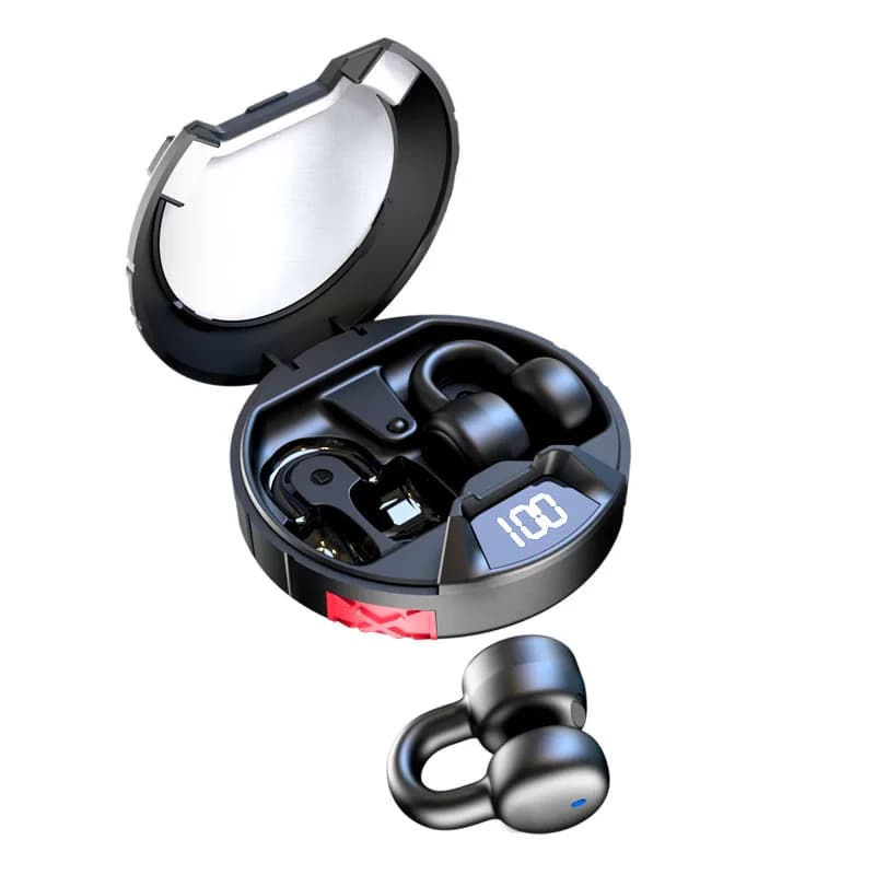 2025 Nuovo auricolare Bluetooth wireless con clip auricolare TWS Display digitale intelligente Cuffie da gioco per e-sport