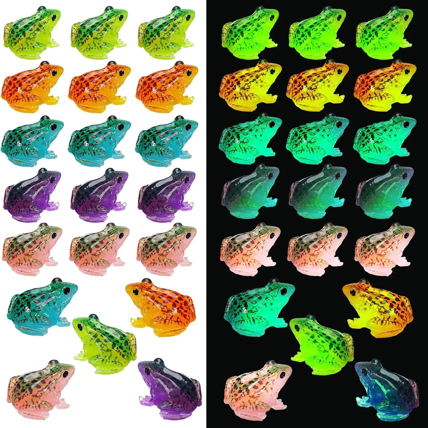 50/20Pc Miniature Rana Figurine Luminose Mini Resina Rana Figure Decorazione del Giardino FAI DA TE Terrario Mestiere per Muschio Paesaggio Decor