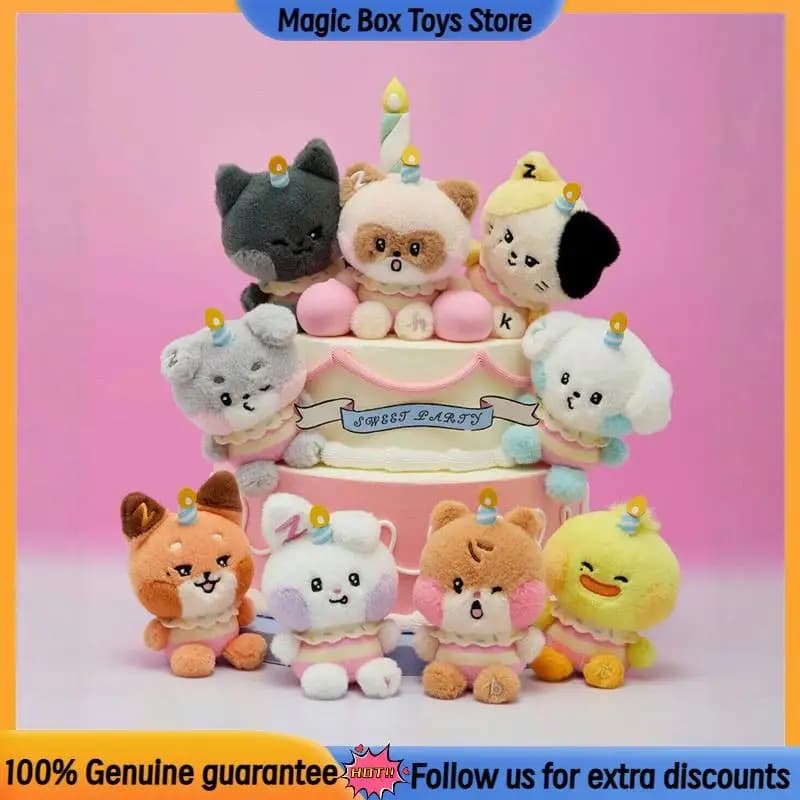 Autentiche Bambole di Peluche Minini della Serie Zeroni Home Party, Confezionate in Scatola, Stile Candela di Compleanno, Giocattoli con Personaggi di Zhanghao Star, Regalo di Compleanno