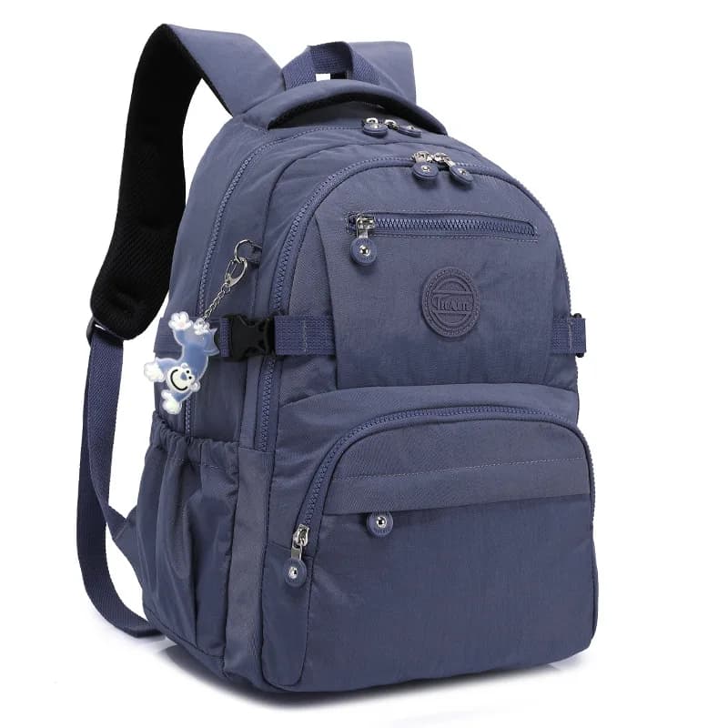 A4 Large Capacity Nylon Men Women Laptop Backpack Lightweight Waterproof Schoolbag Travel Bag Green Blue Red Pink Black M2303