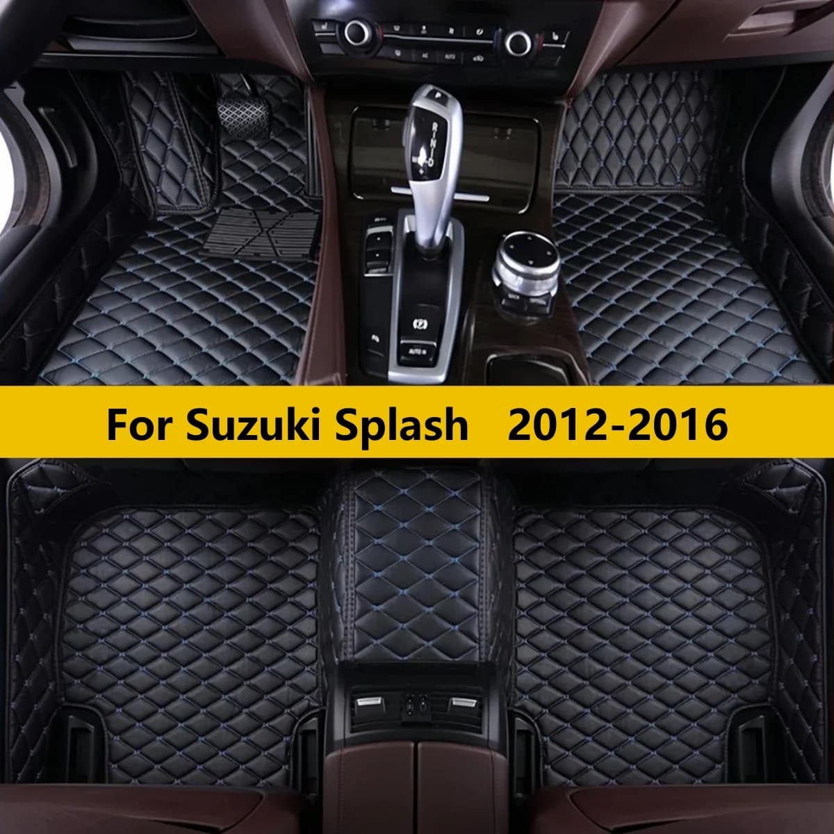 Custom Car Floor Mats For Suzuki Splash 2012 2013 2014 2015 2016Auto Leather Front Rear Row Carpet Pads Full Set Foot Matts Rugs