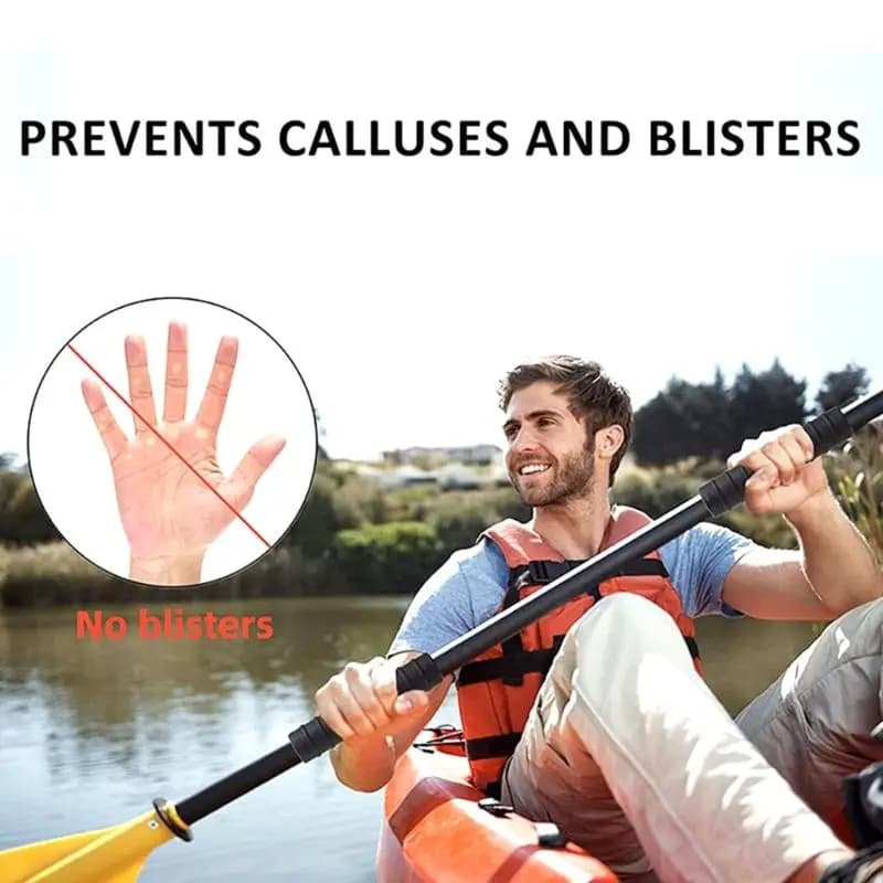 31BE 2Pcs Kayaking Oars Handle Cover Kayak Paddles Grip Nonslip Rubber Wrap Paddles Grip Canoes Handle Wrap Cover Enduring