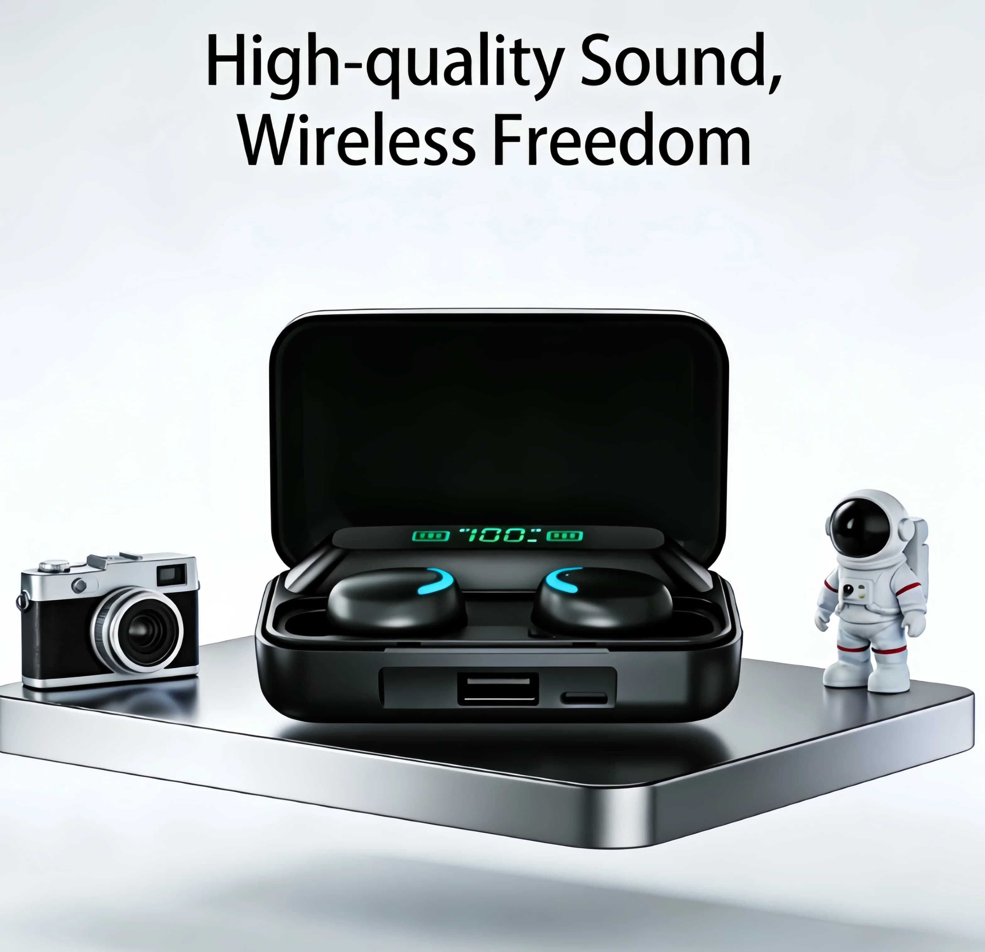 Bluetooth Headphones 9D Stereo High Bass Sport Earphones Handfree Touch Control Tws Wireless Earbuds Waterproof Headset