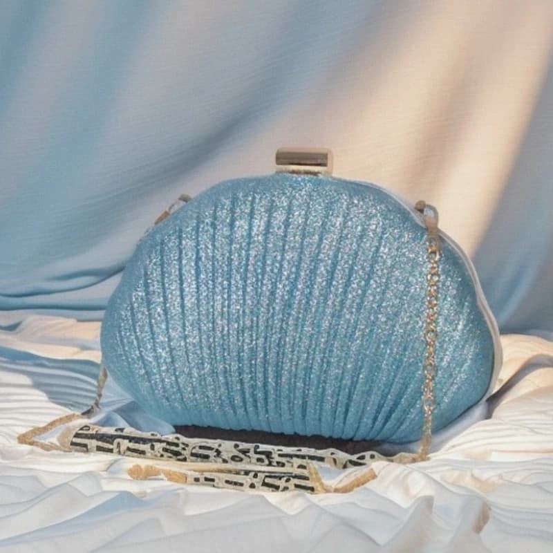 Blue Shell Diamond Dinner Bag Women's Banquet Evening Dress Cheongsam Luxury Shiny Rhinestone Handbag Designer Luxury Bags Woman