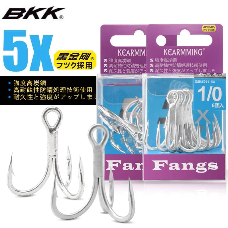 Bkk 6066- 5X -CB Stesso stile Tre ganci 5 volte rinforzati antiruggine Gancio di ancoraggio Pesca in mare Richiamo Ami da pesca tripli