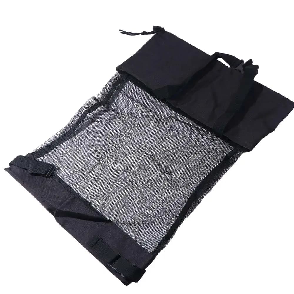 Borsa a rete per carrello da golf, graziosa e pratica, in nylon, con coulisse, regolabile, nera, contenitore per palline da golf
