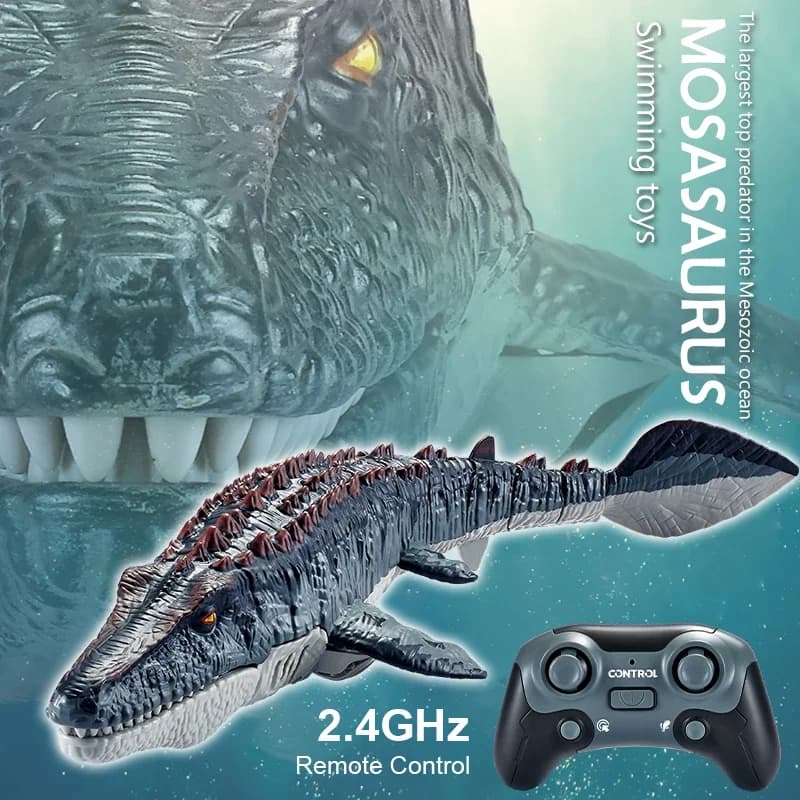 2.4GHz Rc Dinosauro Mosasauro Modello Giocattolo di Simulazione Barca di Controllo Remoto Spray Impermeabile Kid Boy Giocattolo Regalo Piscina All'aperto Gioco di Acqua ​