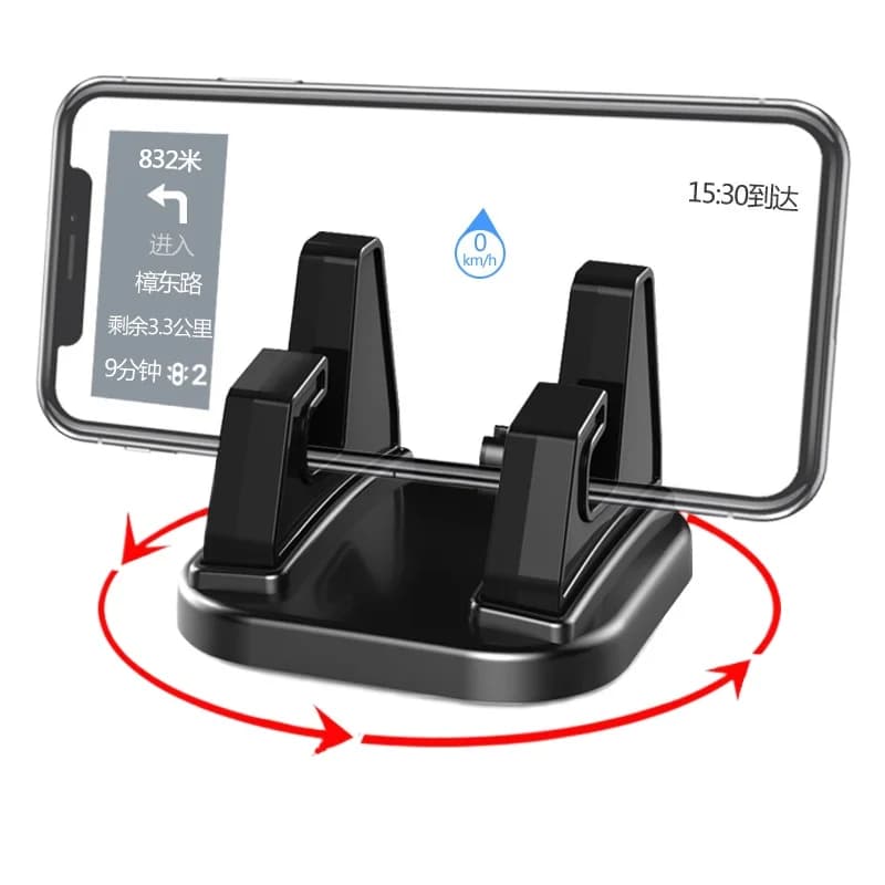 Car Phone Holder 360° Rotation Dashboard Silicone Anti-Slip Mount Clip Stand Navigation Bracket Support for Car Phone Stand