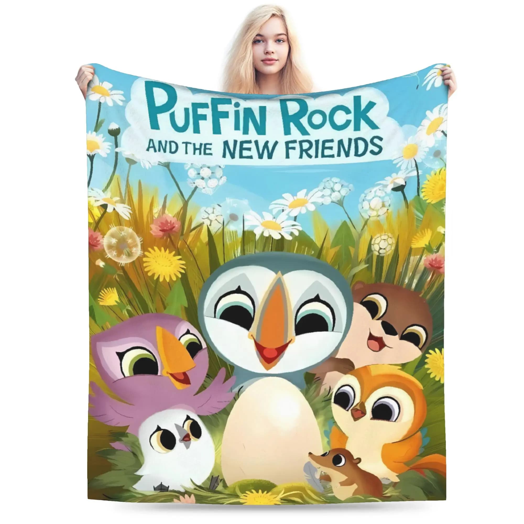 Puffin Rock Morbide coperte calde Biancheria da letto per bambini in peluche getta soffici divani sedia copriletto in flanella copridivano