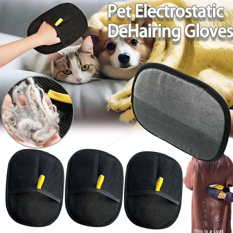 Guanti per la toelettatura degli animali domestici, guanti per la rimozione del pelo, guanto per la rimozione dei peli di cani, gatti e conigli, accessori per animali con pelo lungo/corto/riccio