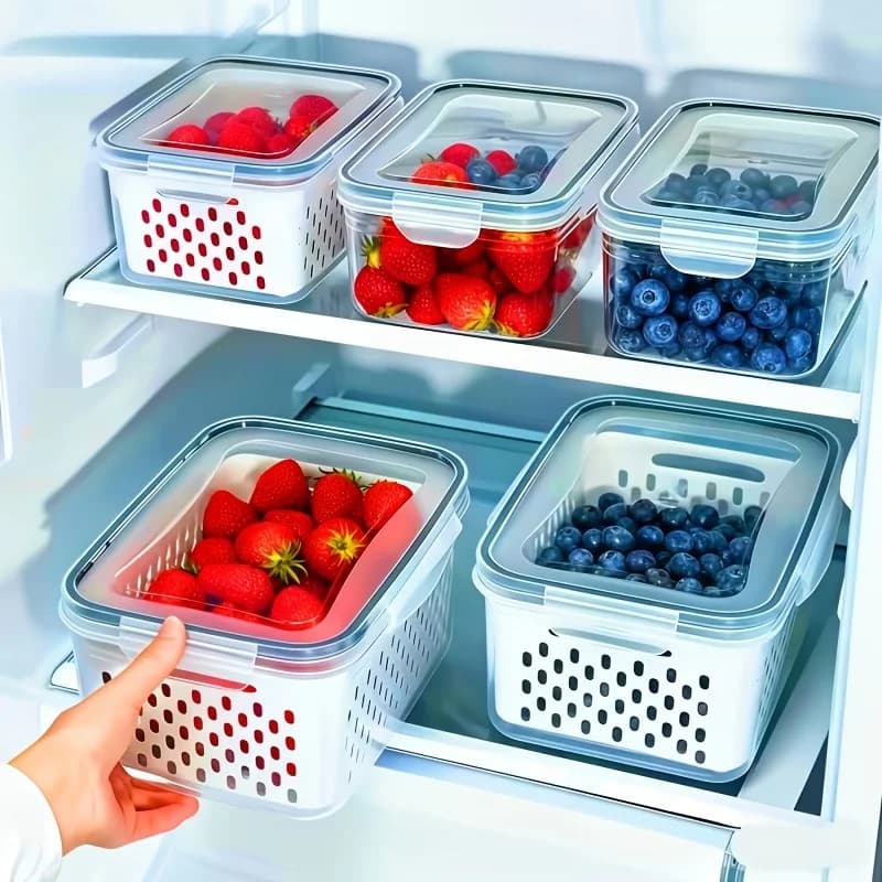 4pcs/Set Leak-Proof Food Storage Containers-Airtight, Stackable Meal Prep Boxes-Suitable for Fruits, Vegetables, Meat & Grains