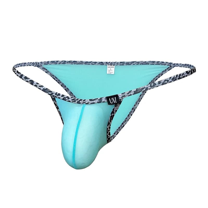 Slip sexy da uomo in seta ghiaccio con stampa leopardata, perizoma a vita bassa con sacchetto convesso, slip da notte da uomo