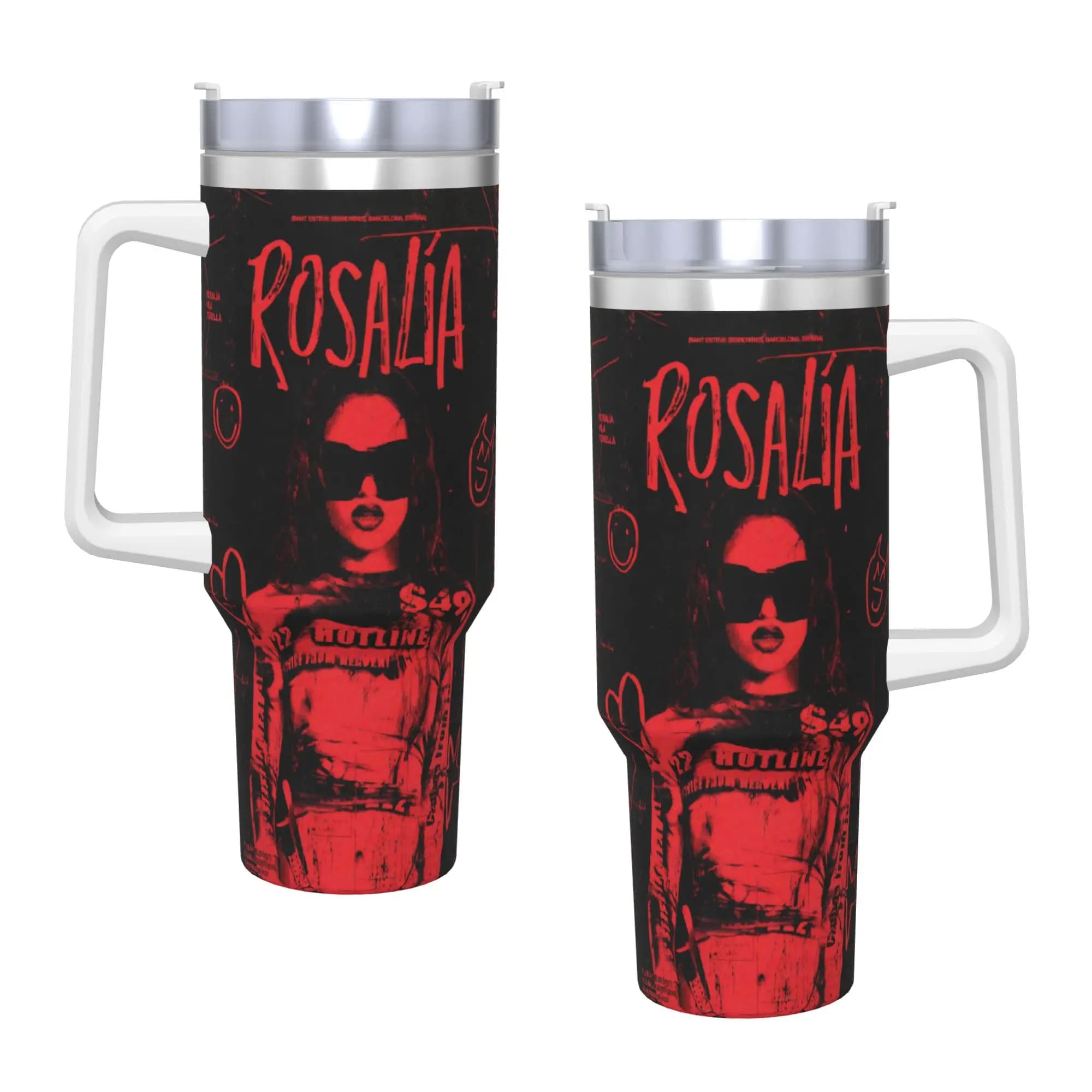 Borraccia Termica Portatile Rosalia Lux in Acciaio Inossidabile per Acqua Calda e Fredda, Tazze da Viaggio Personalizzabili Fai-da-te per Auto