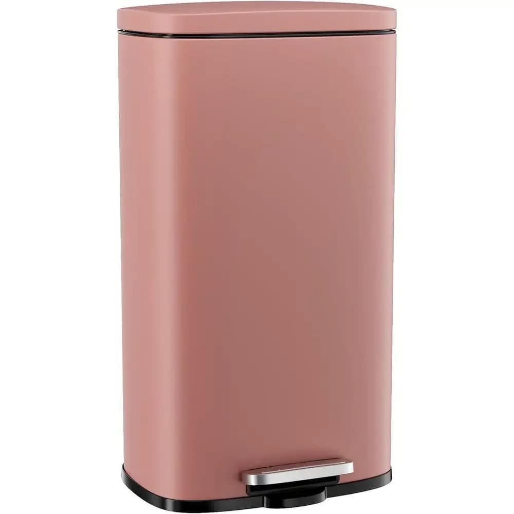 Cestino per Rifiuti in Acciaio Inox da 50L con Coperchio Senza Contatto e Secchio Interno Rimovibile, Ideale per Cucina e Casa (Rosa)