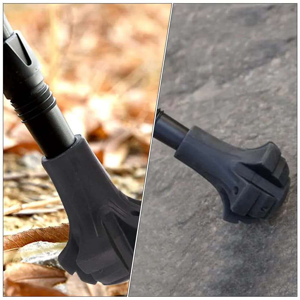 4 Pezzi Protezioni per Punte di Bastoncini da Trekking in TPR Premium, Facili da Installare, Resistenti all'Usura, per Superfici Cementate e Scivolose