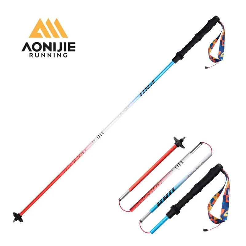 2pcs AONIJIE E4207 New Unisex Outdoor 7075 Aluminum Alloy Hiking Pole 4-section Cross-country Pole Walking Stick 110cm 120cm