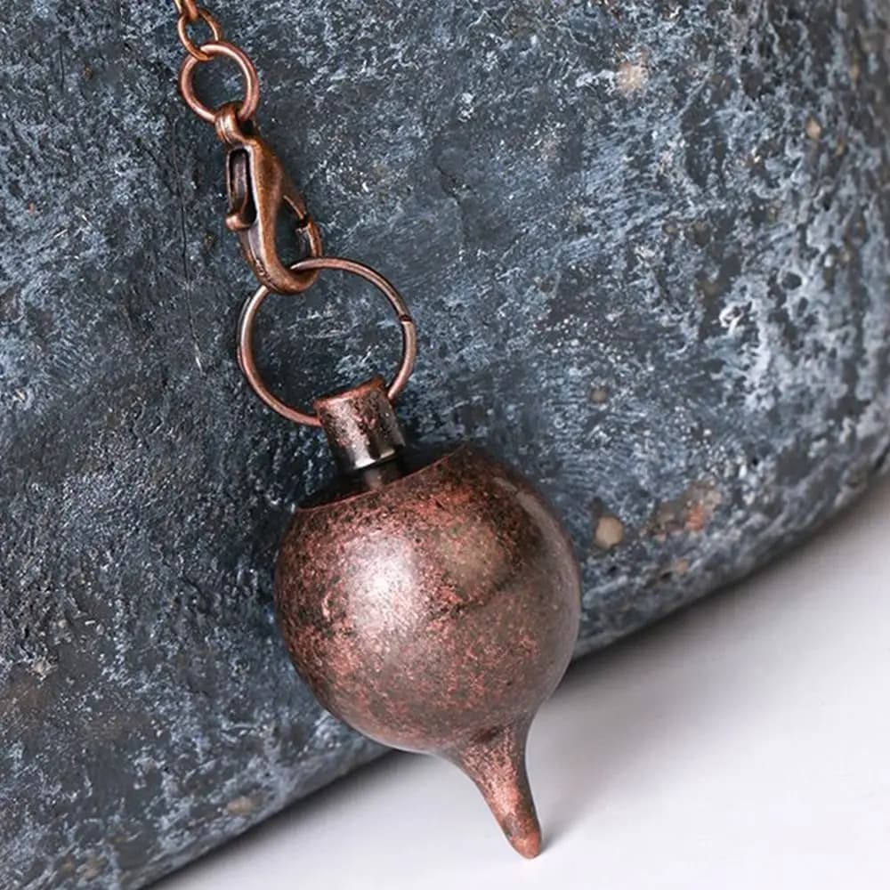 Gift Metal Round Cone Pattern Gold Silver Antique Copper Rose Gold Healing Reiki Pendulum Pendant Metal Round Cone Reiki Amulet