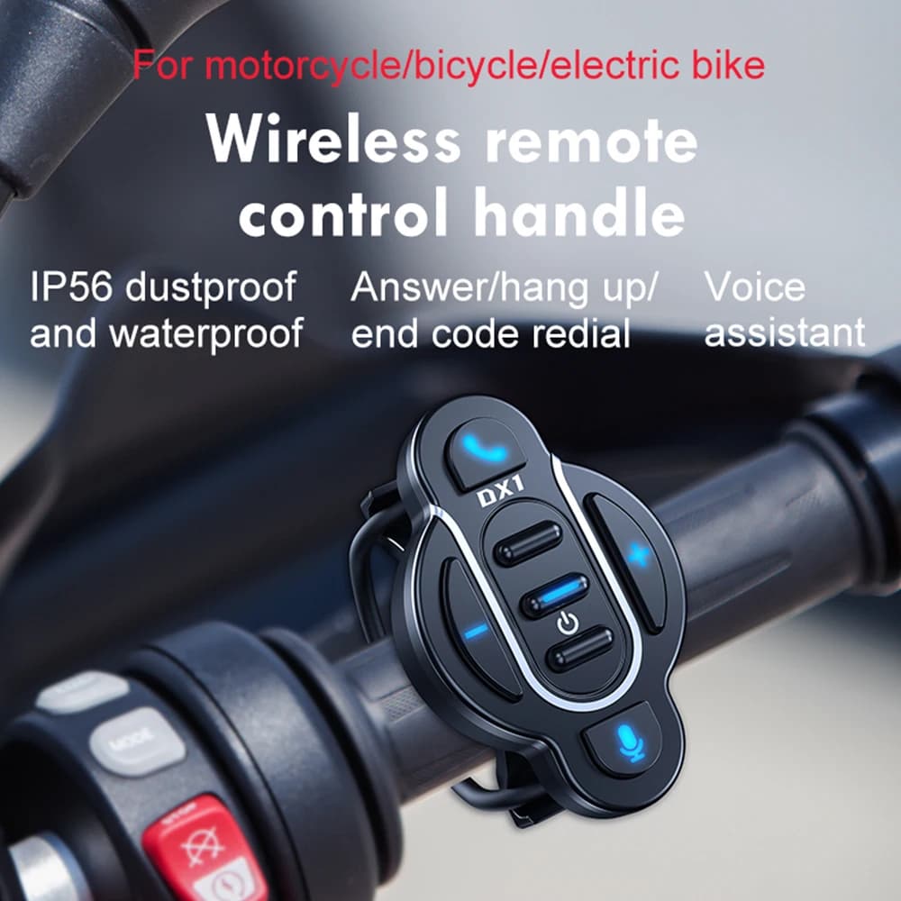 Waterproof Wireless Multimedia Controller with Bluetooth 5.4 Universal Remote Control for Multimedia helmet for Bike Handlebar