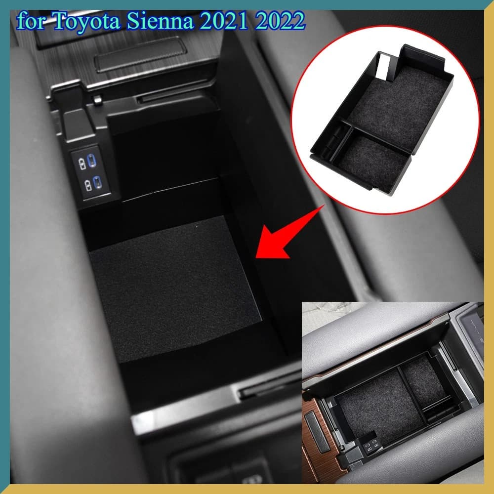 Scatola portaoggetti bracciolo per Toyota Sienna 2021 2022 Accessori Contenitore centrale Organizzatore Vassoio portaoggetti interno Car Styling