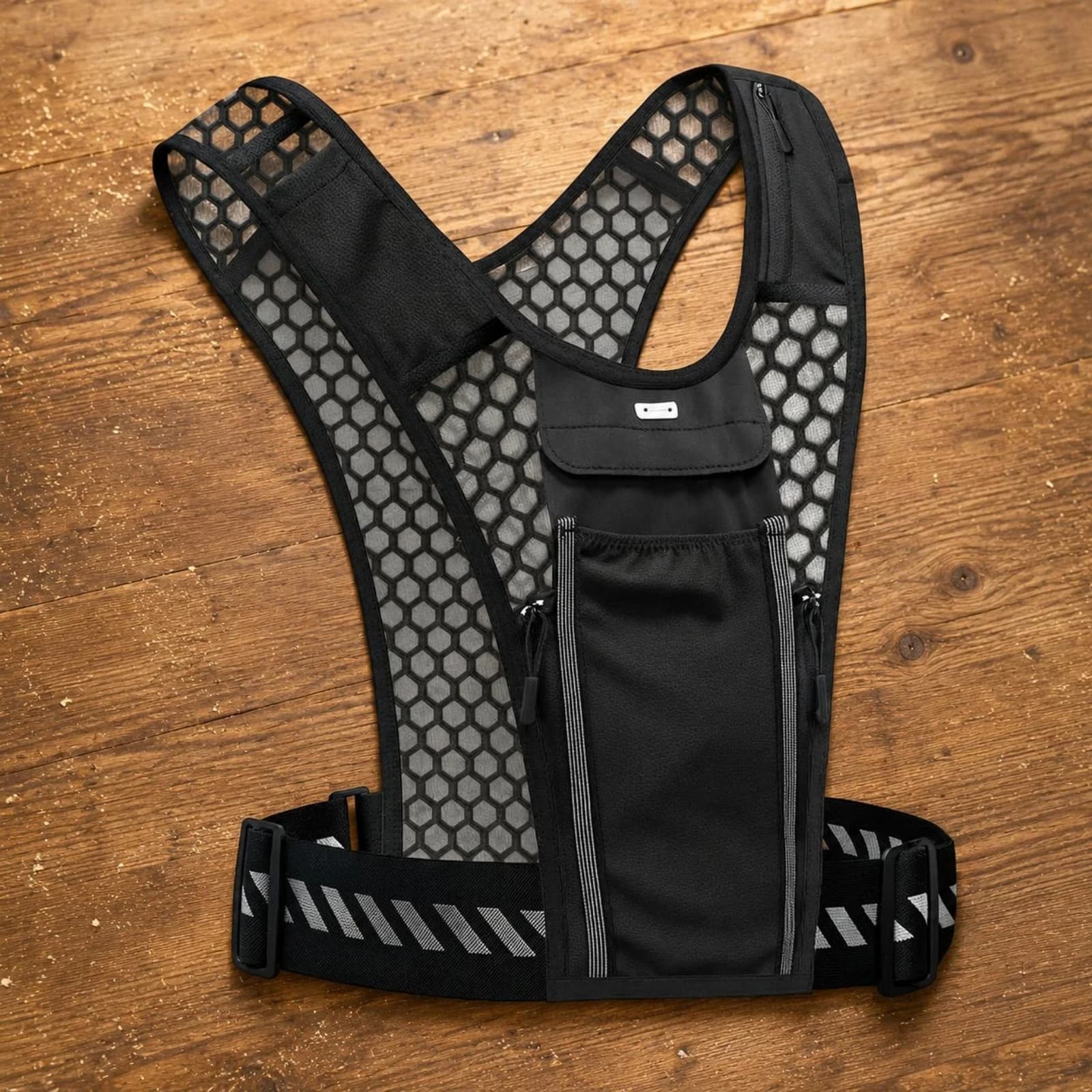 Running Backpack Zippered Compartment Running Chest Pack Hydration Vest Backpack Reflective Band Sports Gear Lightweight