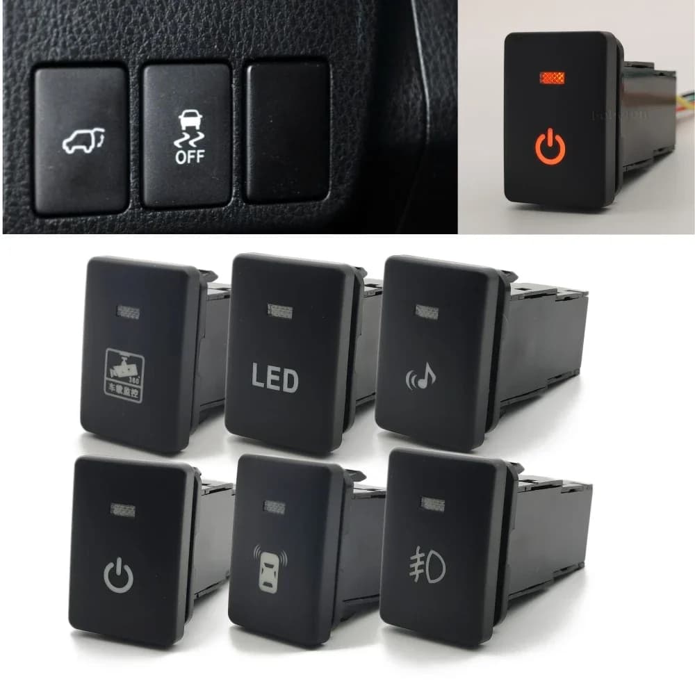 Car LED fendinebbia Power on Off Parking Radar Camera Recorder button music switch with cable for Suzuki Jimny 2019 2020 2021