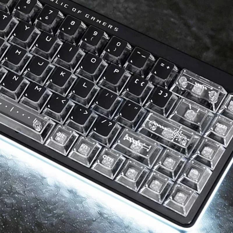 New Transparent Keyboard Keycaps,103 Keys Cherry Profile Jelly Shine Through Key Caps Set For Mx Switches Mechanical Keyboard