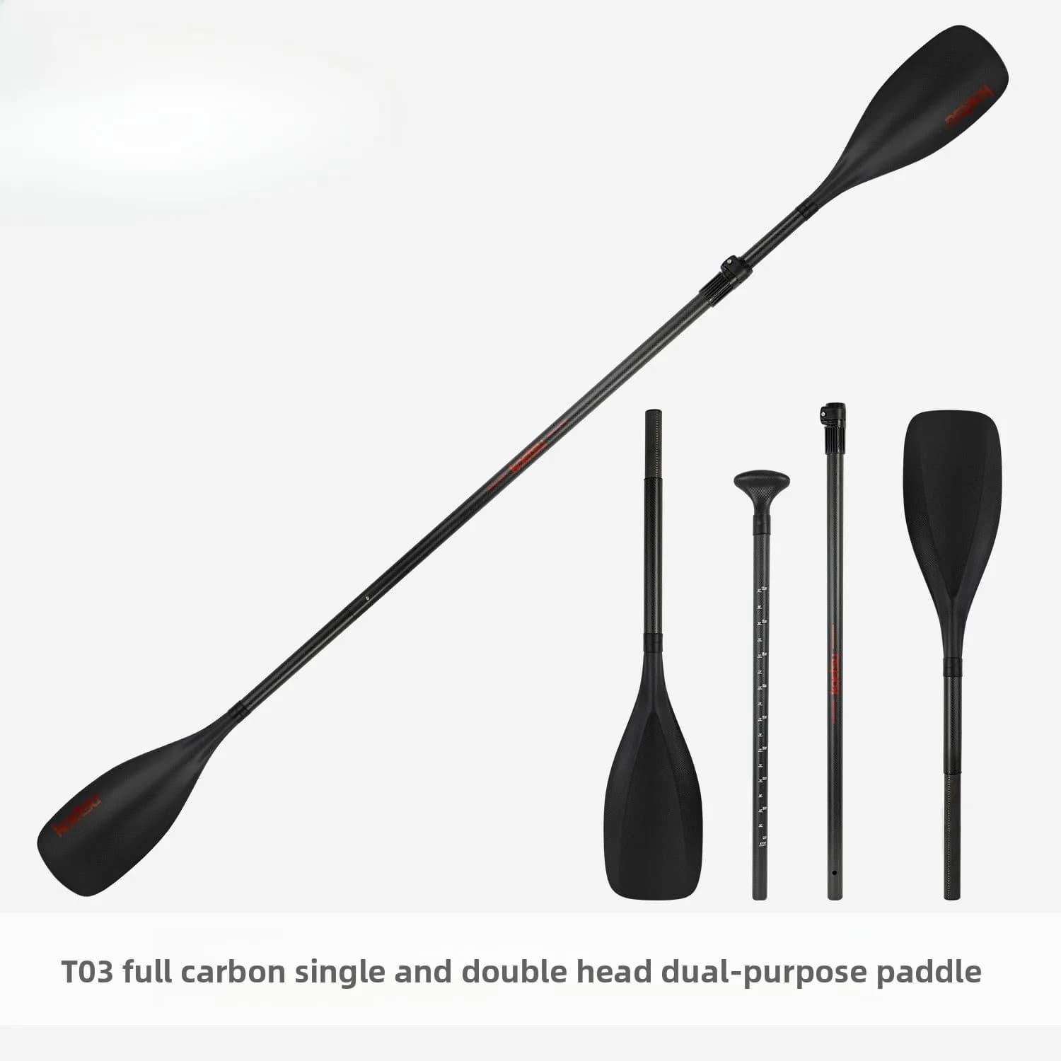 Full Carbon Single Double Head Dual-purpose Paddle KAYAK Kayak SUP Paddle Board Backpack Boat Single Head Pulp