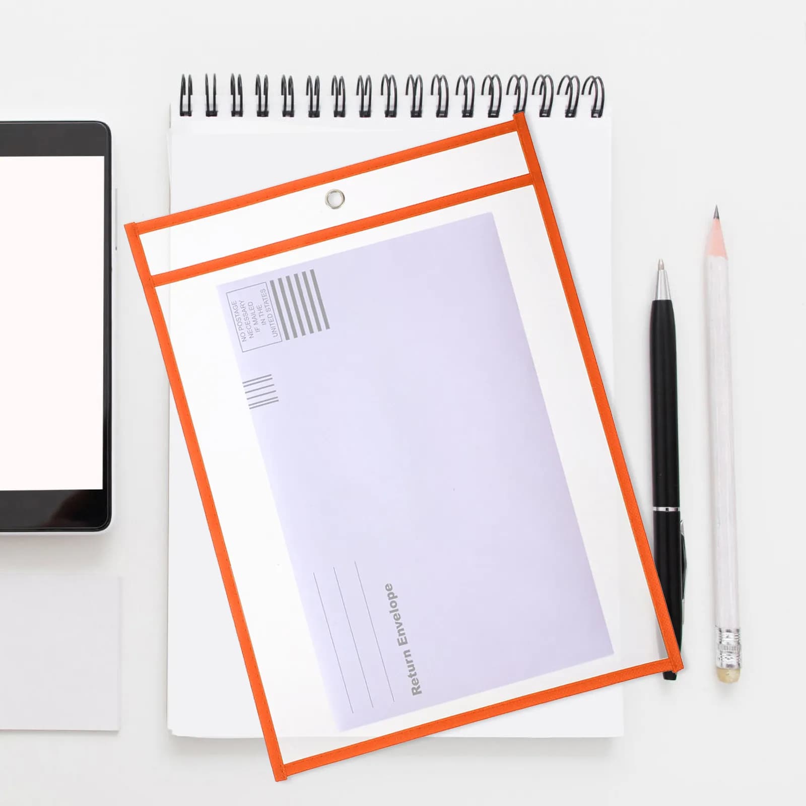 6Pcs Clear File Holder Non-Woven Pet Document Sleeve Organizer Paper Storage Protective Folder for Office Study