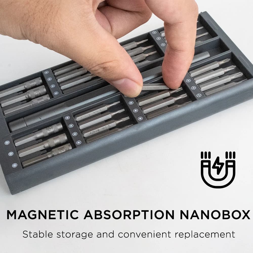 Set di Cacciaviti di Precisione Magnetici 25 in 1, Kit di Strumenti Mini per Riparazione di Telefoni Cellulari e PC, Attrezzatura Professionale con Punte Torx ed Esagonali