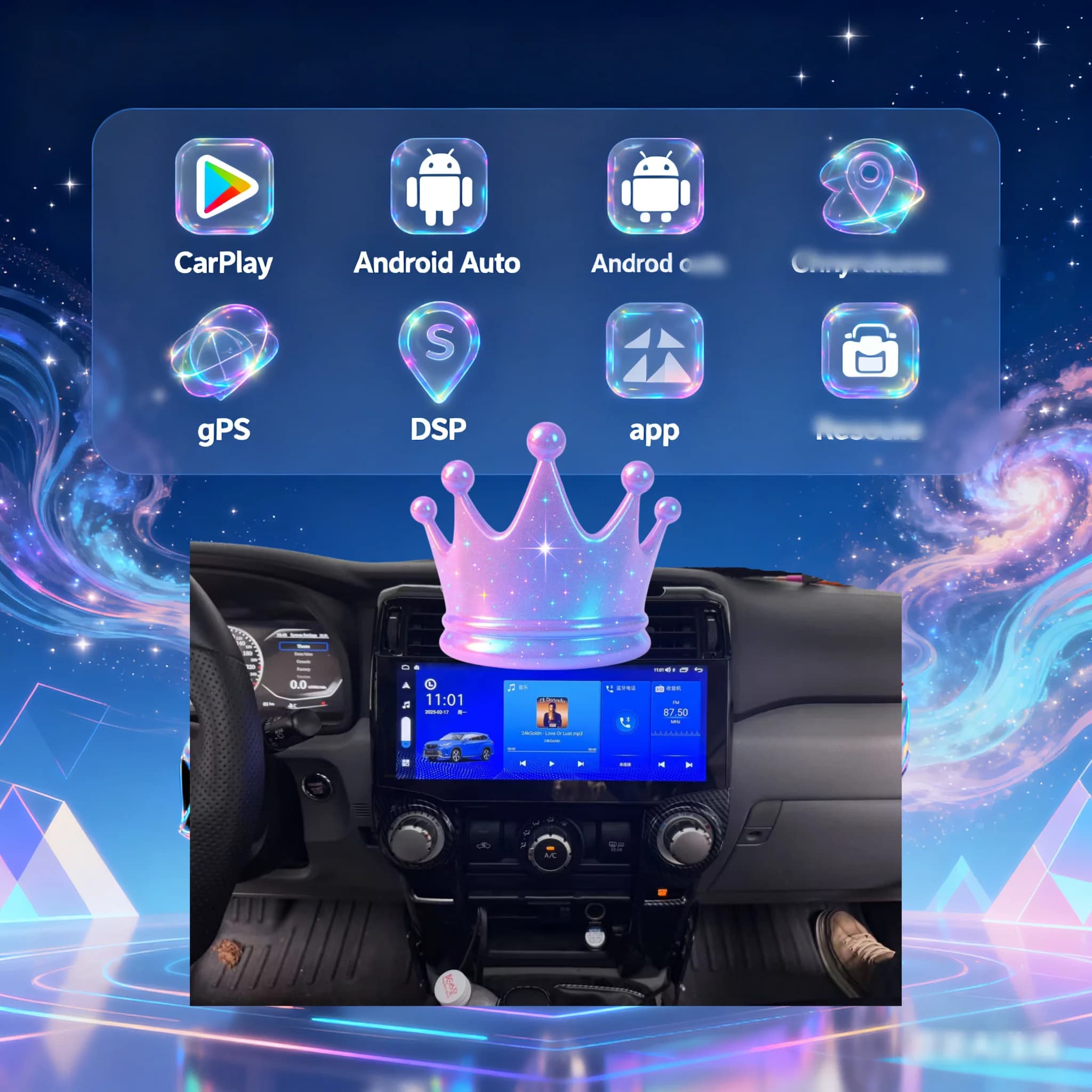 12.3" Android 13 For Toyota 4 Runner 4Runner 2009-2019 Car GPS Navigation Head Unit Multimedia Player Aircon Radio Tape Digital