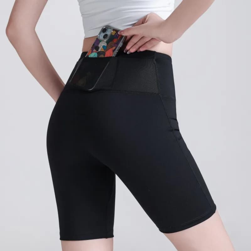 Women's High-Waist Summer Thin Five-Quarter Yoga Pants Abdomen Shaping Butt-Lifting Fitness Sports Shorts for Cycling Running