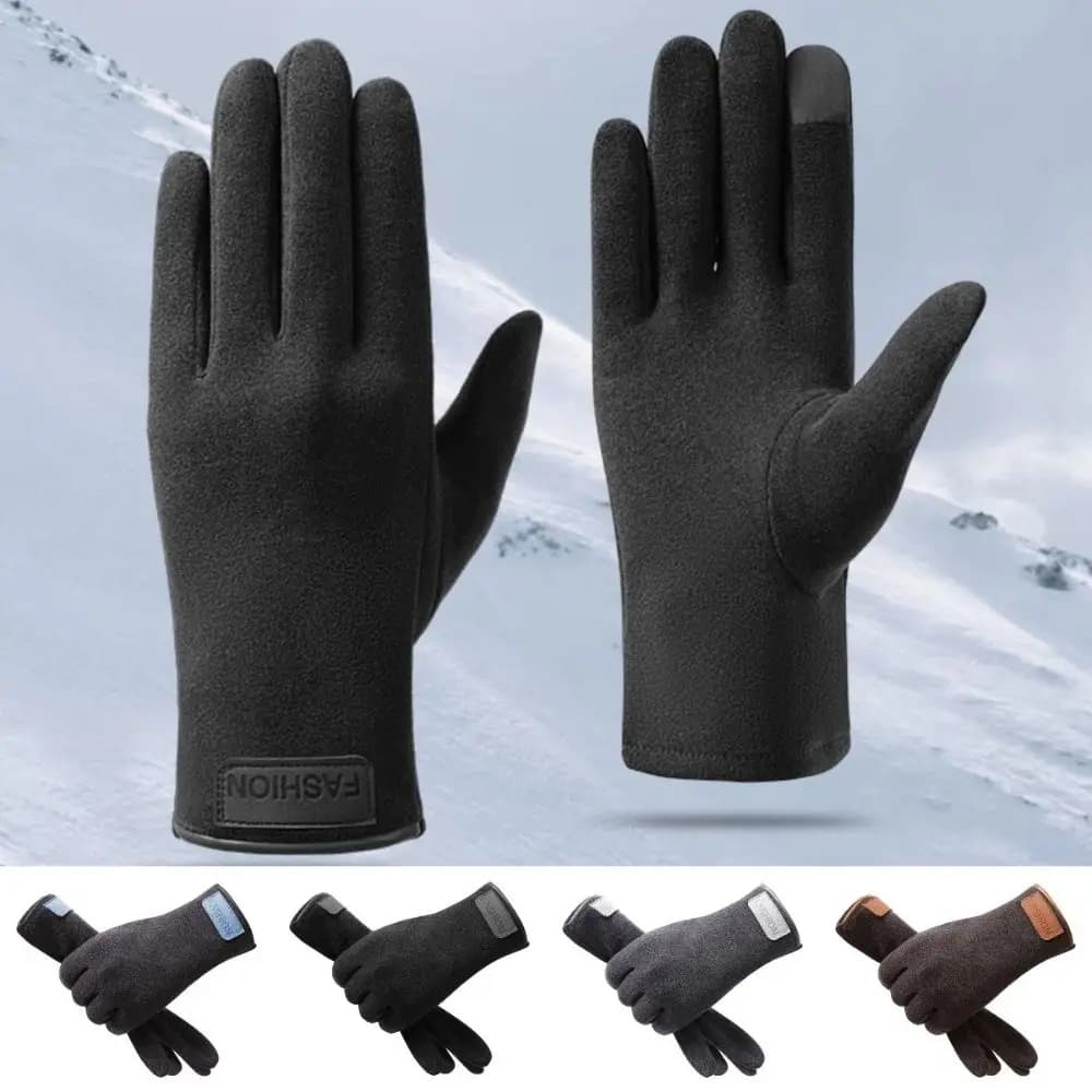 Regalo Guanti a cinque dita con dita intere Guanti in pile sottili caldi stile coreano Guanti da ciclismo touchscreen morbidi invernali