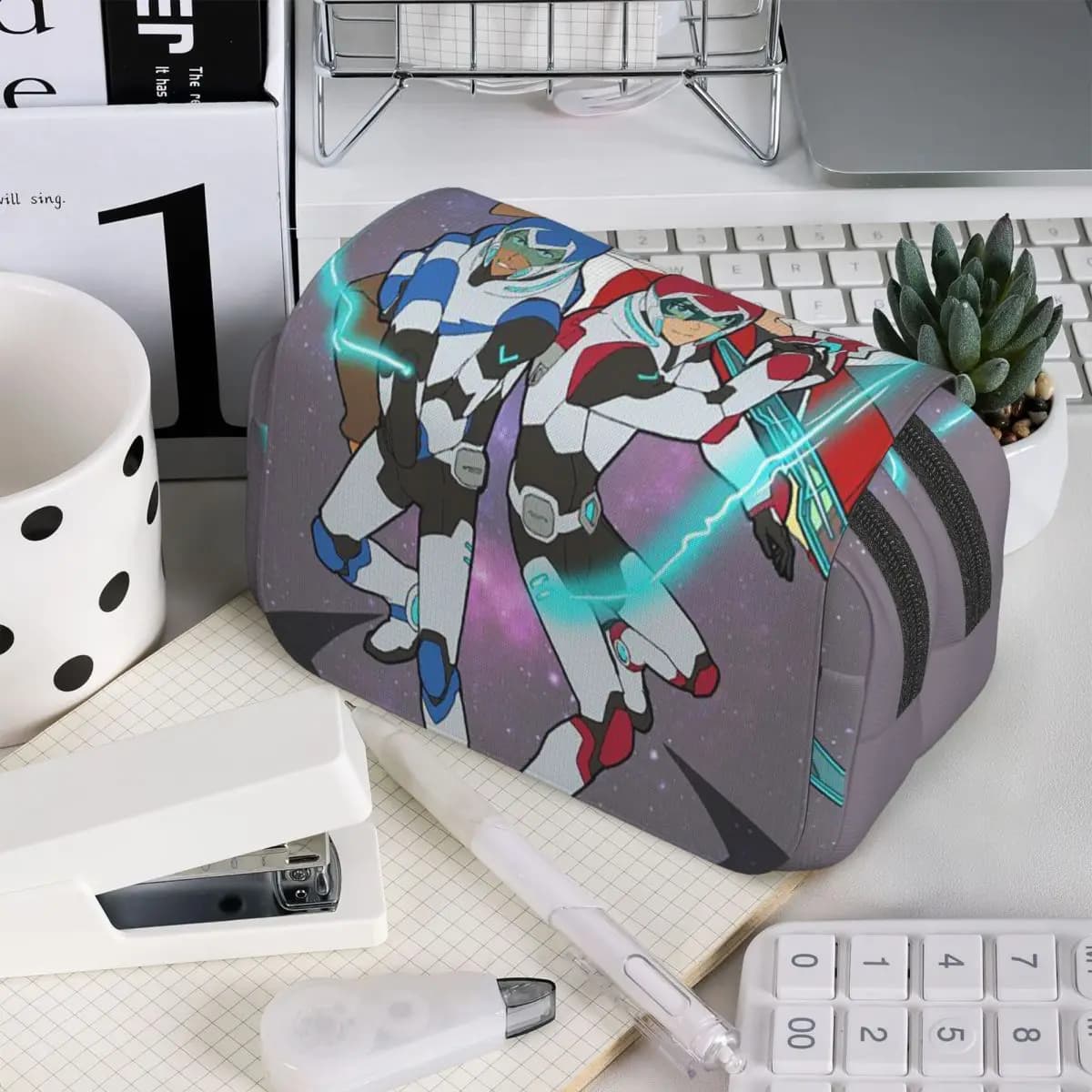 Astuccio per matite Voltron Legendary Defender Keith Lance Anime per studenti, astuccio per penne, borsa porta penne