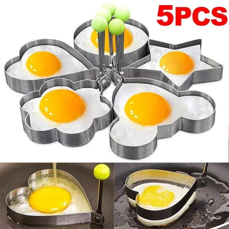 Stampo creativo per uova fritte in acciaio inossidabile, cuore, pancake, colazione, cottura, frittata, anelli, strumenti di cottura