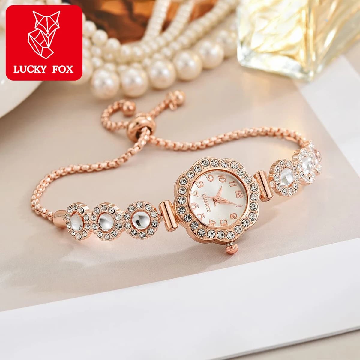 New Luxury Small Diamond Die Watch Women's Fashion Bracelet Simple Women's Versatile Chain Quartz Jewelry Women's Reloj