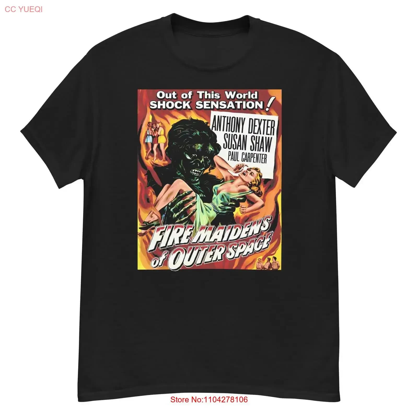 Maglietta vintage con grafica cult di film di fantascienza Fire Maidens of Outer Space, lavata, elegante, traspirante, unisex, versatile e confortevole