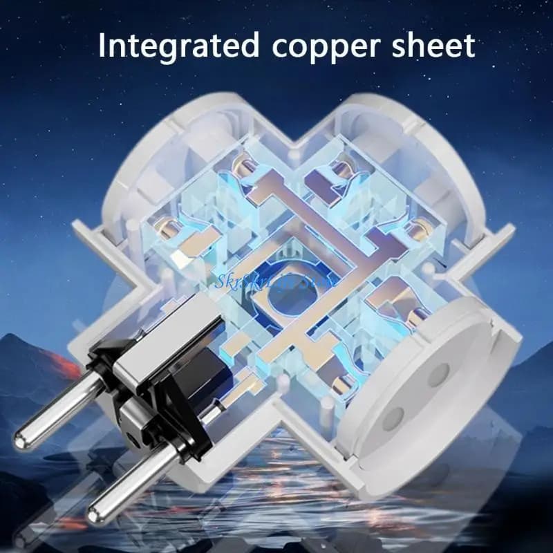E65E Quality EU Plugs Adapter 3 in 1 Designs Power Adapter for Versatility Use in Various Setting 16A 250V Travel Plugs