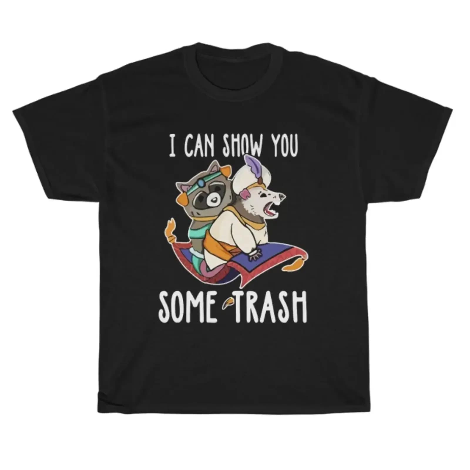 Maglietta I Can Show You Some Trash Racoon Possum Didelphimorphia vintage, lavata, comoda, leggermente unisex, elegante
