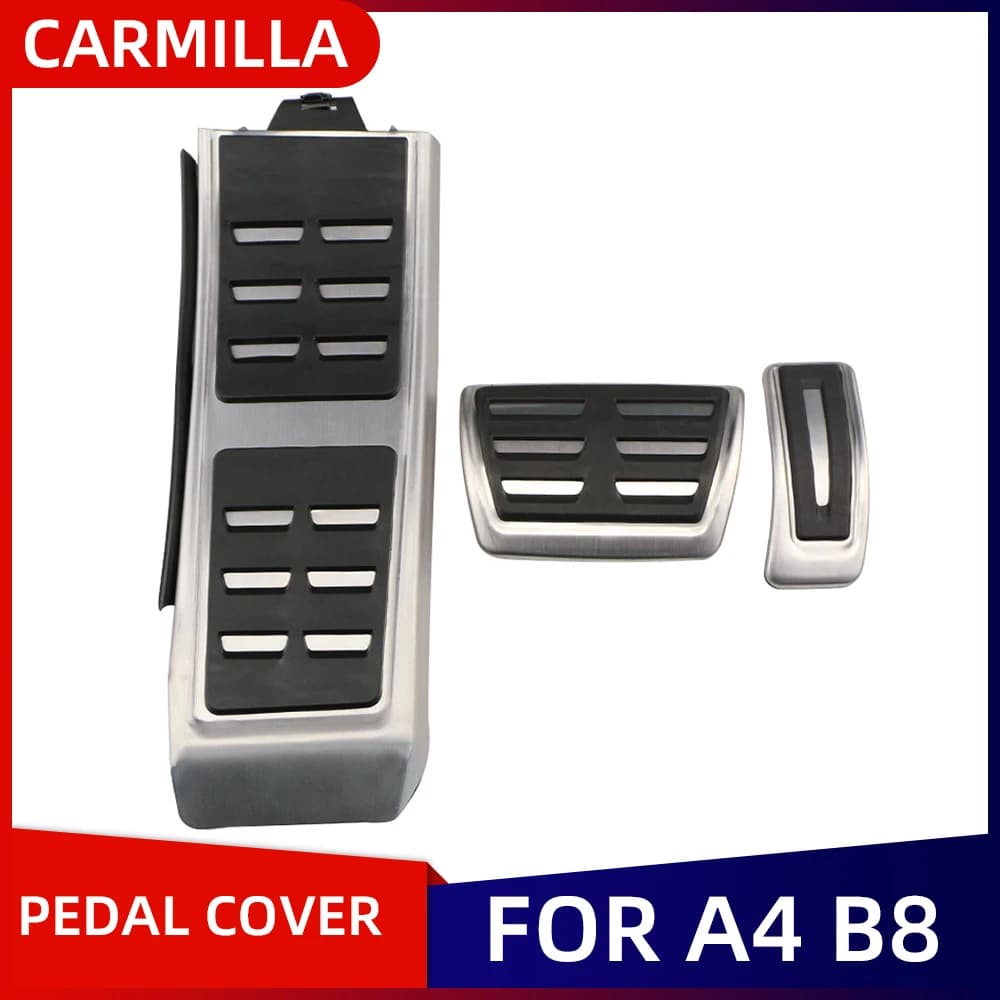 Pedali poggiapiede per acceleratore e freno, compatibili con Audi A1 A4 A6 Q5 8X GB B6 B8 C6 C7 C8 8R 80A LHD, senza foratura, copripedali