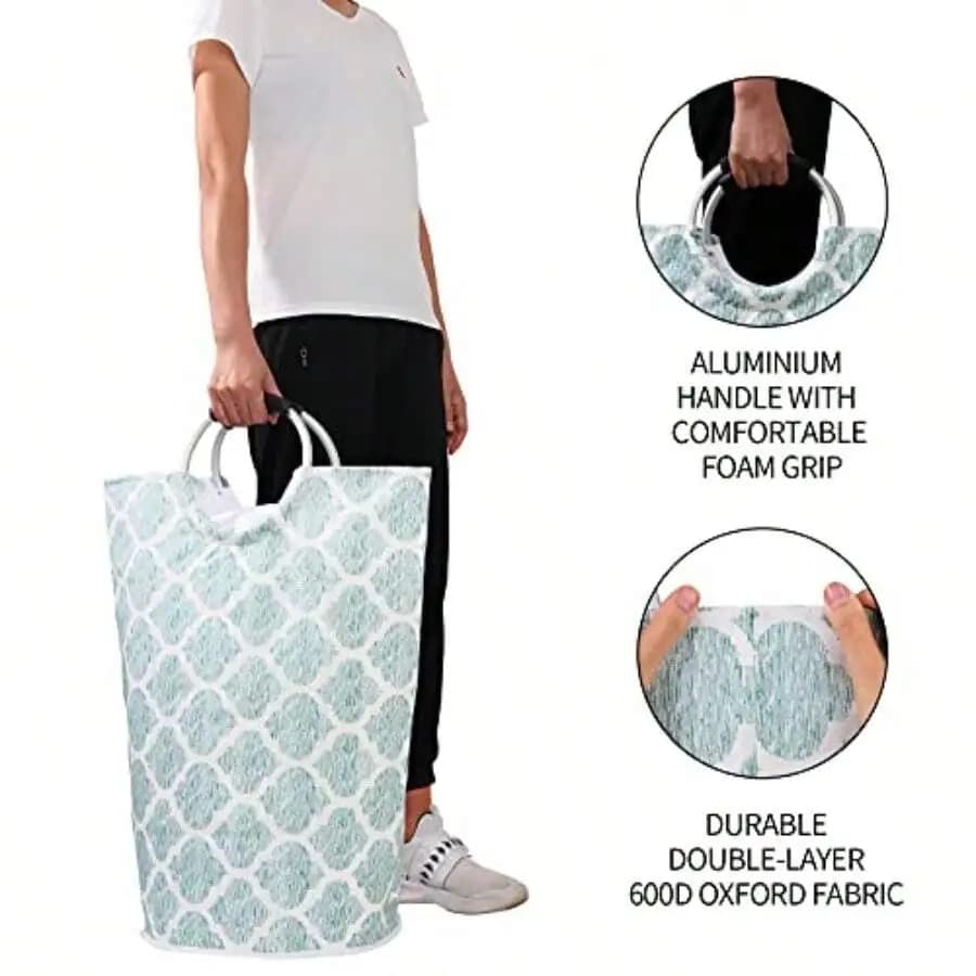 Extra Large Laundry Basket 115L Collapsible Oxford Fabric Laundry Hamper Foldable Clothes Laundry Bag With Handles Waterproof