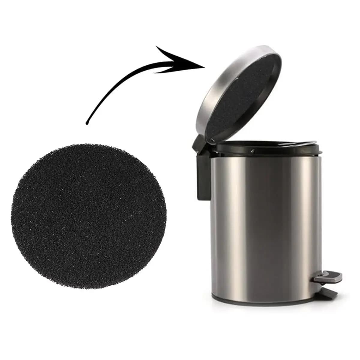 (ABUB) Activated Carbon Filter for Round Compost Bins, 16 cm in Diameter, 12 Replacement Filter Cartridges Per Pack, Comes