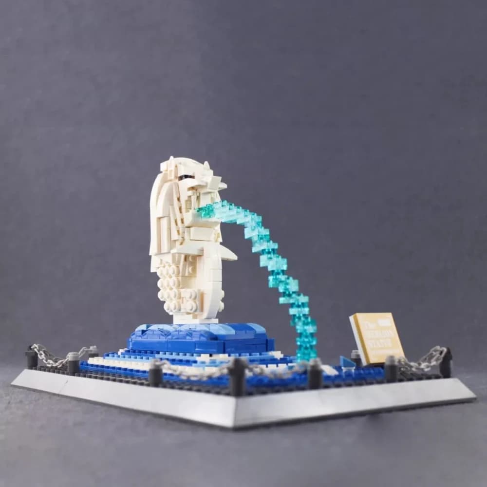 Blocchi da Costruzione Creativi dell'Architettura Moderna di Singapore, Modello del Parco Merlion, Giocattolo Educativo per Regali