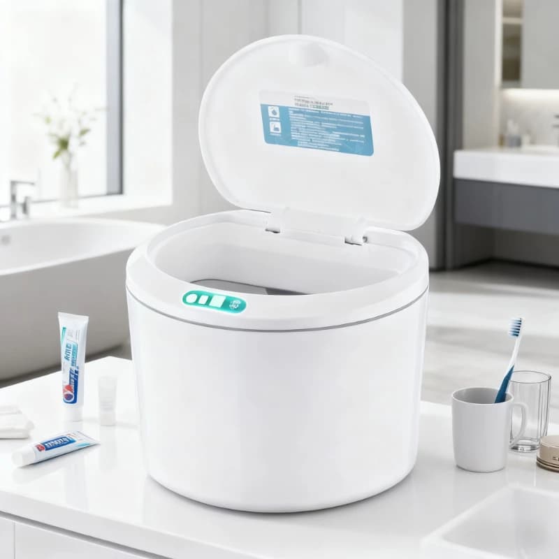Organizzatore di rifiuti da tavolo elettrico attivato dal movimento intelligente da 3 litri, sensore domestico, pattumiera, cucina, bagno, raccolta di rifiuti di carta