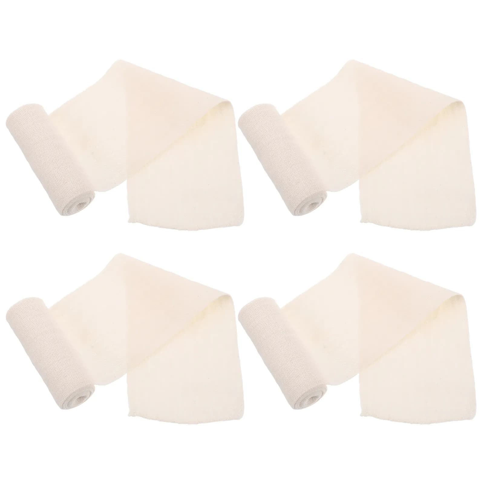 4 Pezzi 4 Rotoli di Benda Elastica in Cotone per Supporto Sportivo di Ginocchio, Gomito, Caviglia, Polso, Piede e Mano, Nastro Compressivo Elastico per Atletica