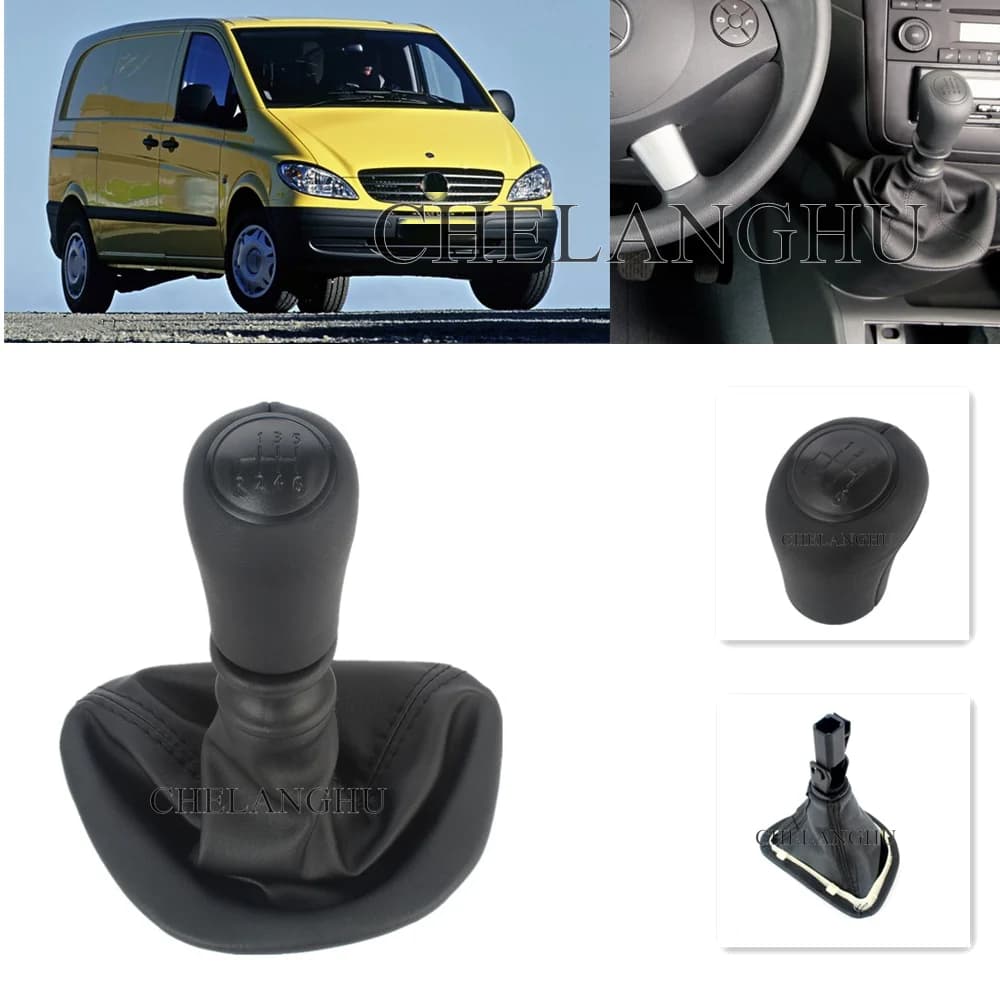 Per Mercedes Benz W639 VITO 2003 2004 2005 2006 2007 2008 2009 2010 auto 6 velocità pomello del cambio stivale in pelle PU
