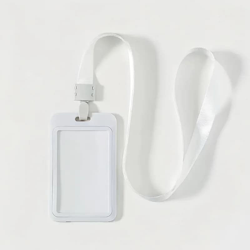 Porta Carte 2D Bianco Puro con Cordino - Porta Carte e Custodia Tutto in Uno