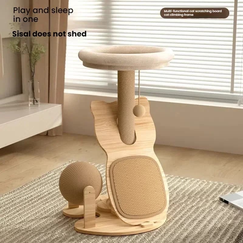 Vendite dirette in fabbrica Forniture per animali multistrato personalizzate Tiragraffi per gatti Struttura da arrampicata Giocattoli in un albero per gatti multiuso