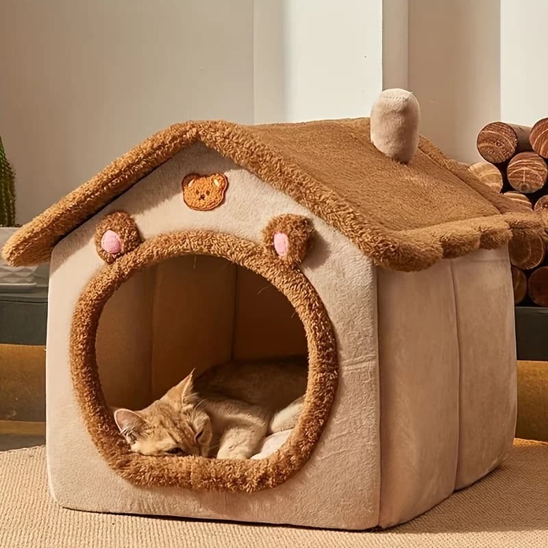 Cuccia Pieghevole per Animali Domestici, Letto per Gatti Rimovibile e Lavabile, Cuccia Calda per Cani da Interno con Cuscino, Adatta per Animali di Piccola, Media e Grande Taglia